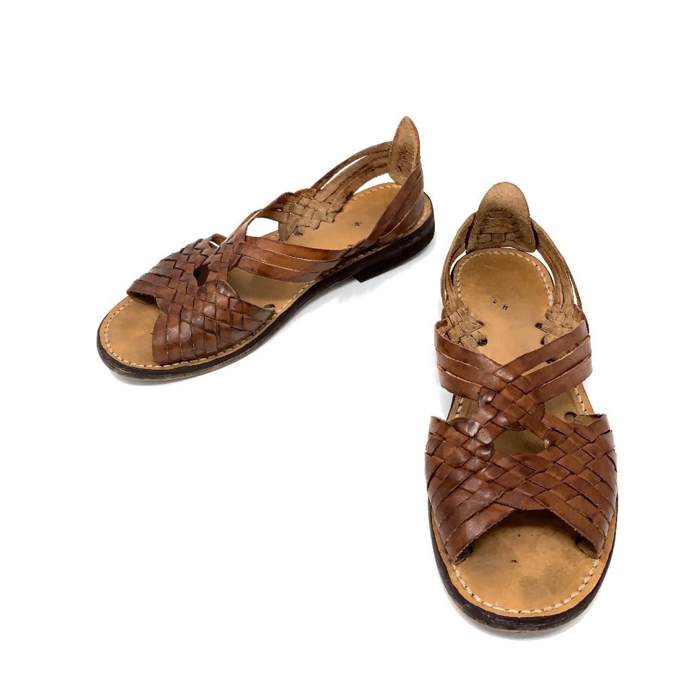 Authentic Handmade Mexican Toe Peep Huaraches Sz 4